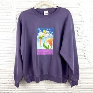 Disney Store Vintage Tinkerbell "Tink - Make a Little Magic" Sweatshirt Purple L
